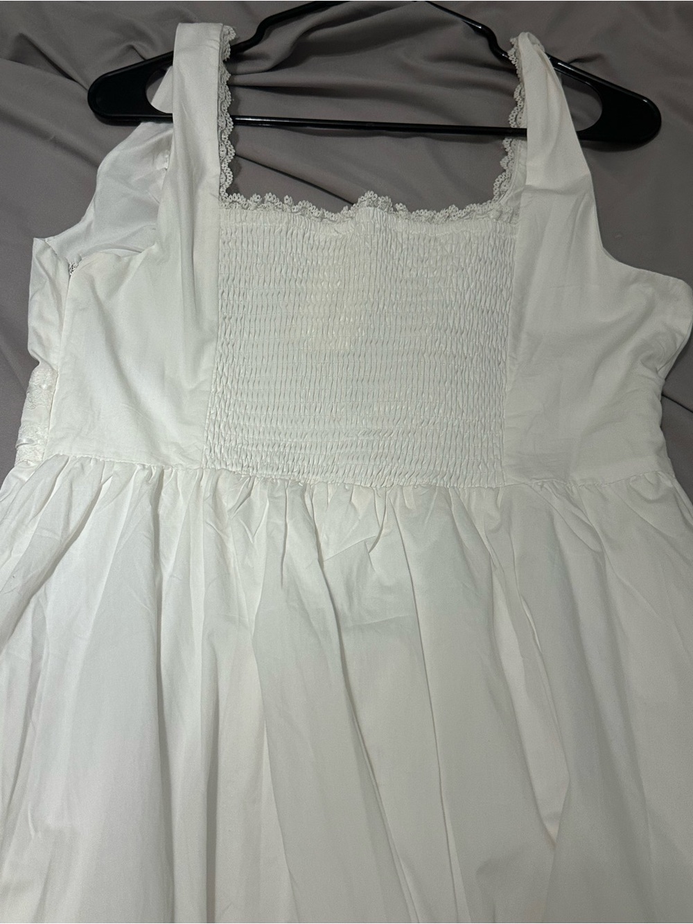 ☘️NWT☘️ Lucky Brand ☘️ White Sleeveless Midi Dress with Lace Waist - Picture 4 of 4